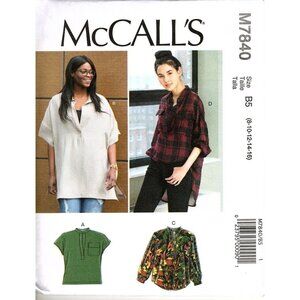 McCall's M7840 Misses 8 to 16 Loose Fitting Oversized Top Uncut Sewing Pattern